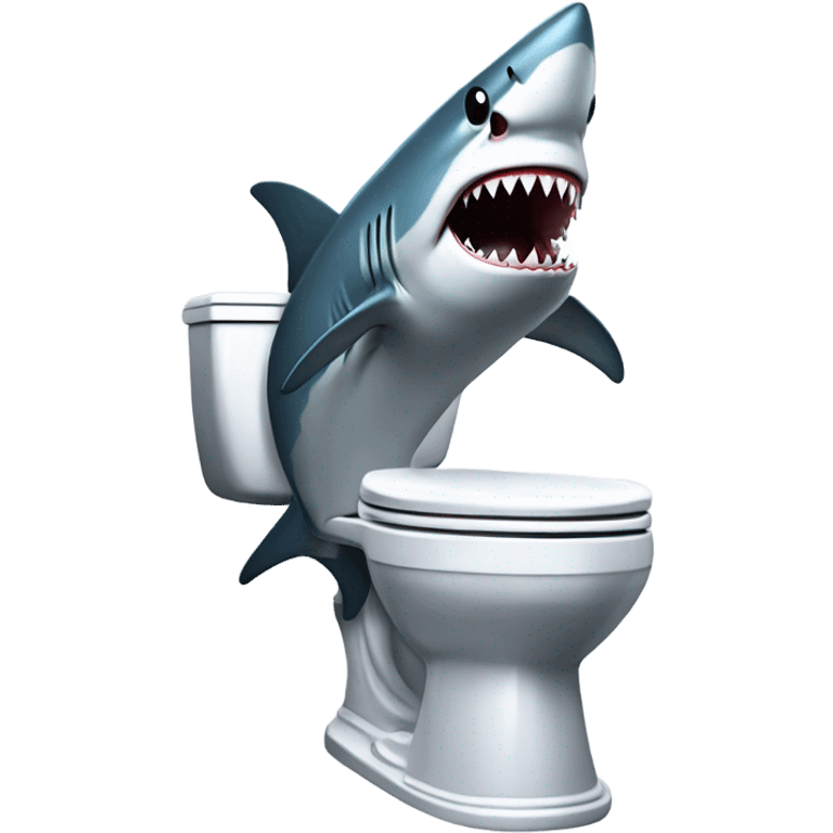 shark sitting on toilet emoji