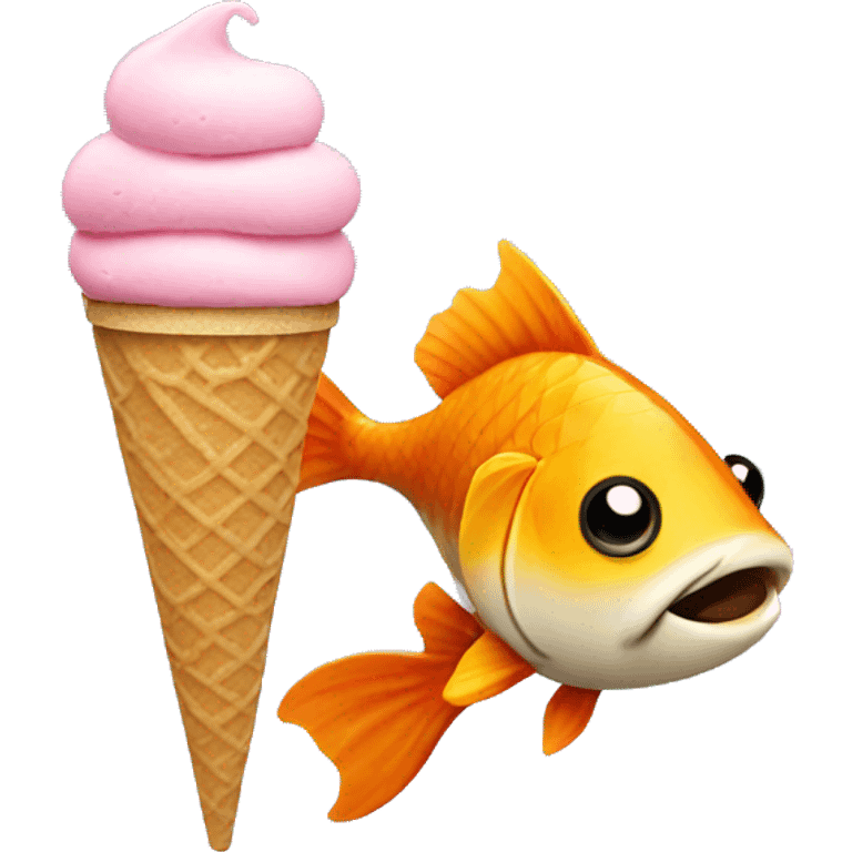 fish eating ice cream emoji