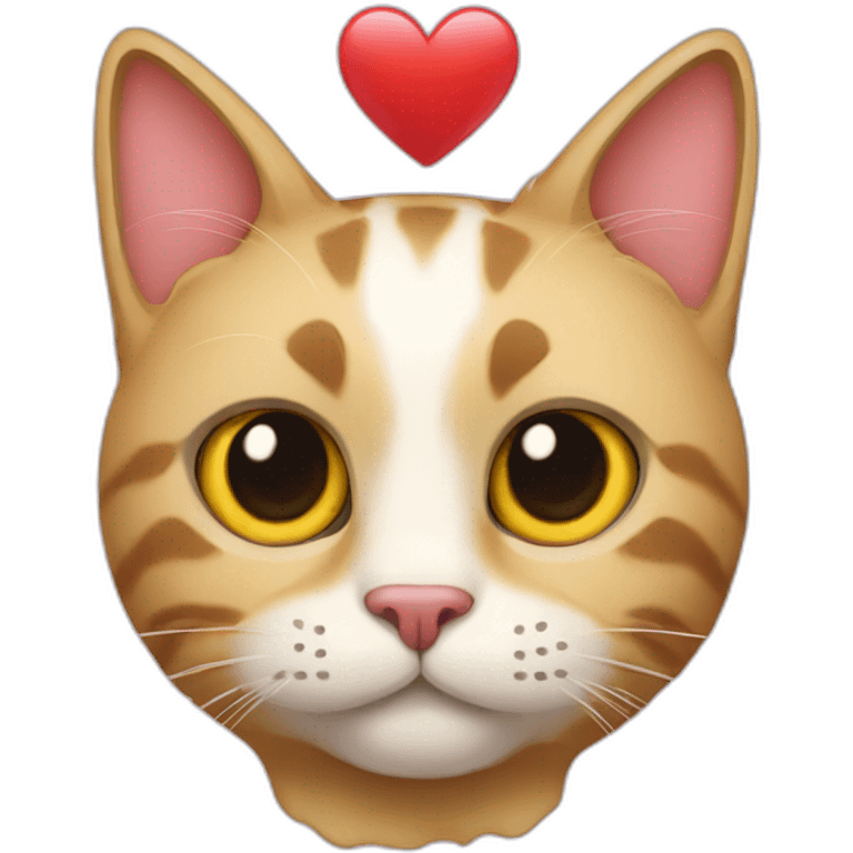 cat head with a heart beside emoji