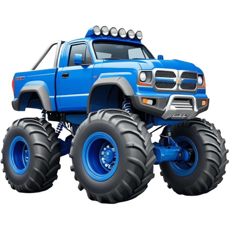 Bigfoot - Bigfoot 4x4 (Model Year: 2022) (Iconic colour: Blue) - An oversized, rugged monster truck with bold, aggressive lines painted in a striking blue. Focus on massive, rugged tires and a muscular chassis that exudes raw power and an urban legend feel. emoji