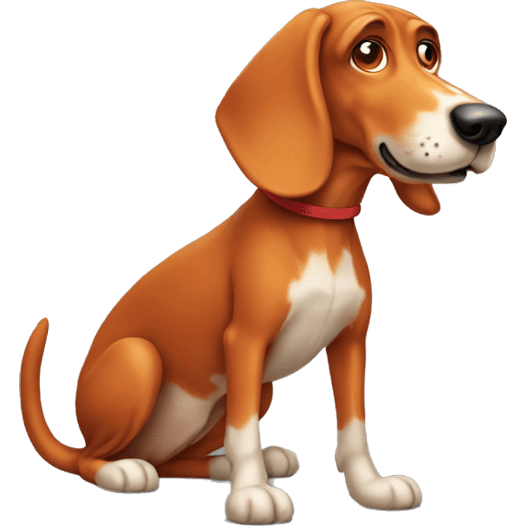 Red hound dog emoji