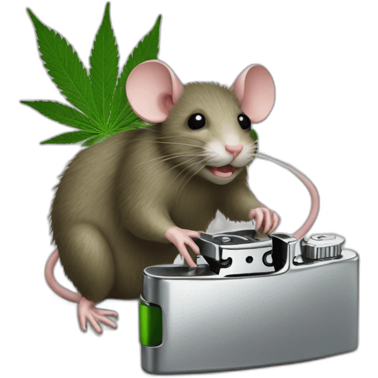 Cannabis rat stealing lighter emoji