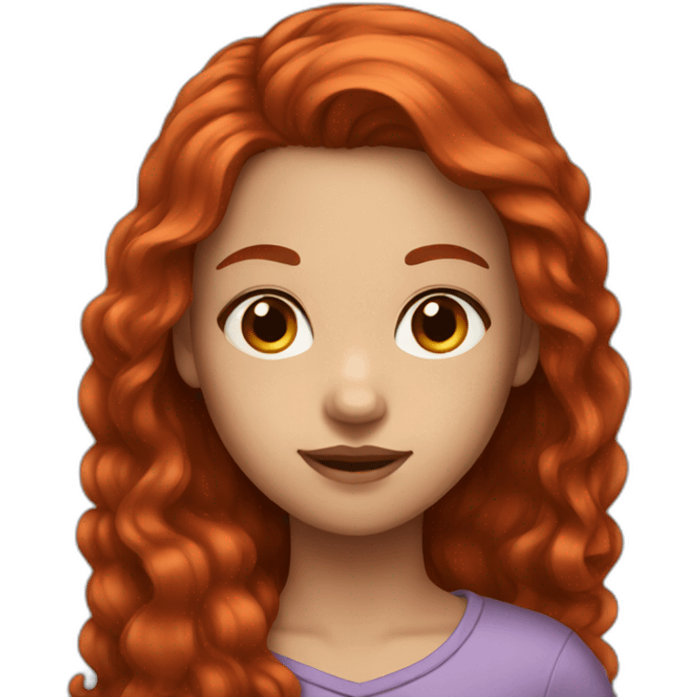 girl with dark Brown eyes and long red hair emoji