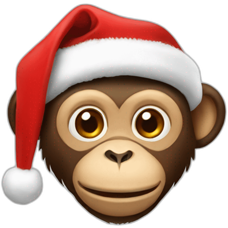 monkey with christmas hat emoji