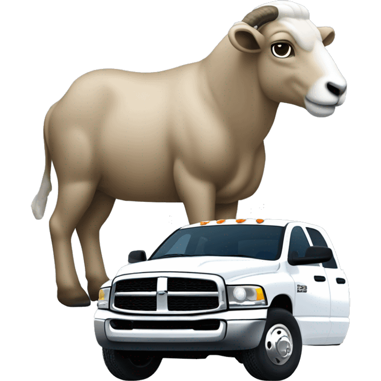 2004 dodge ram 3500 with a white top that fades into royal blue at the bottom  emoji