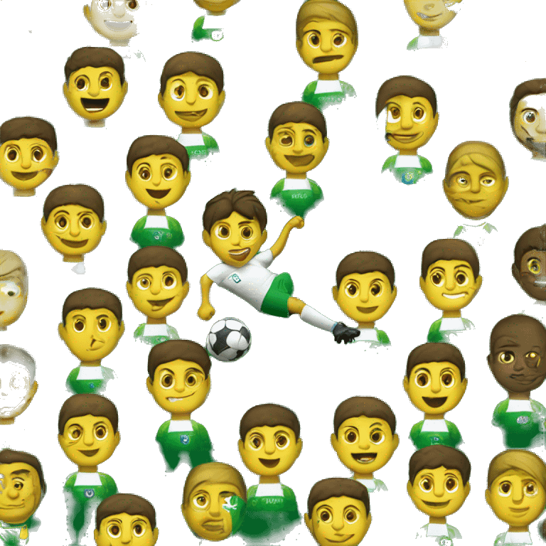 Soccer player in front of a Brazil flag emoji