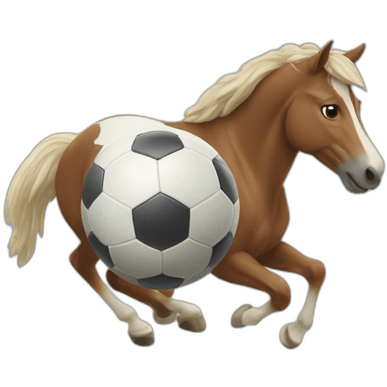 Horse running with soccer ball emoji