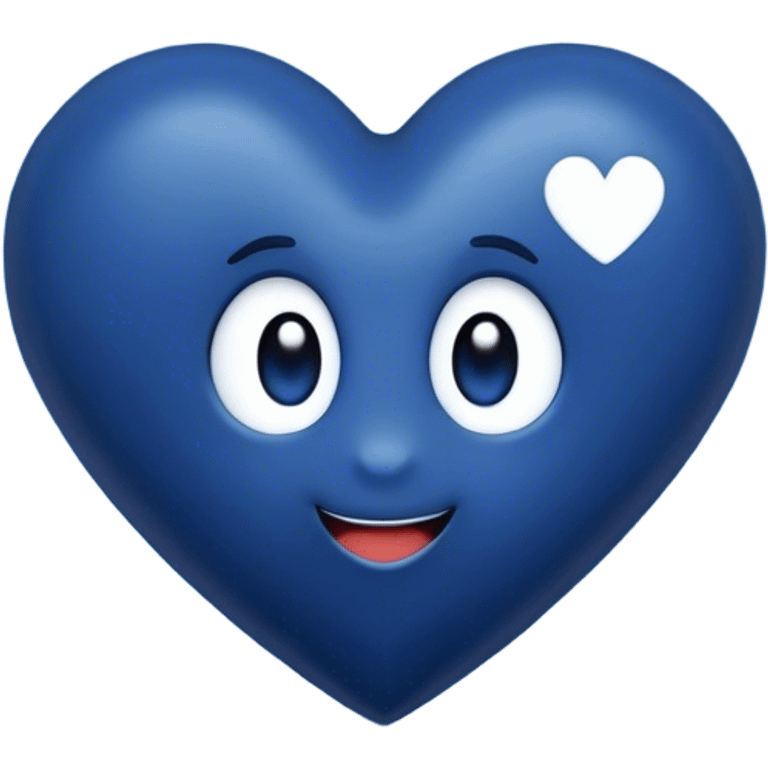 Dark Blue heart with the words Hi Cutie! in the middle  emoji