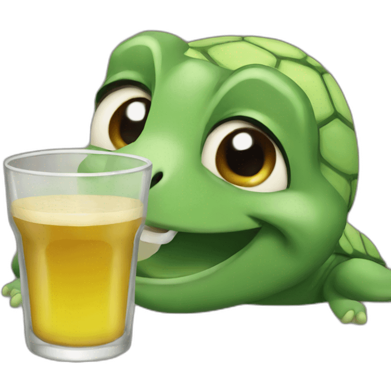 turtle emoji drinking emoji