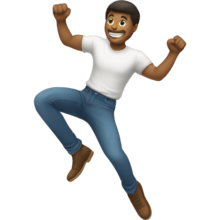 man jumping in the air and clicking his heels together emoji