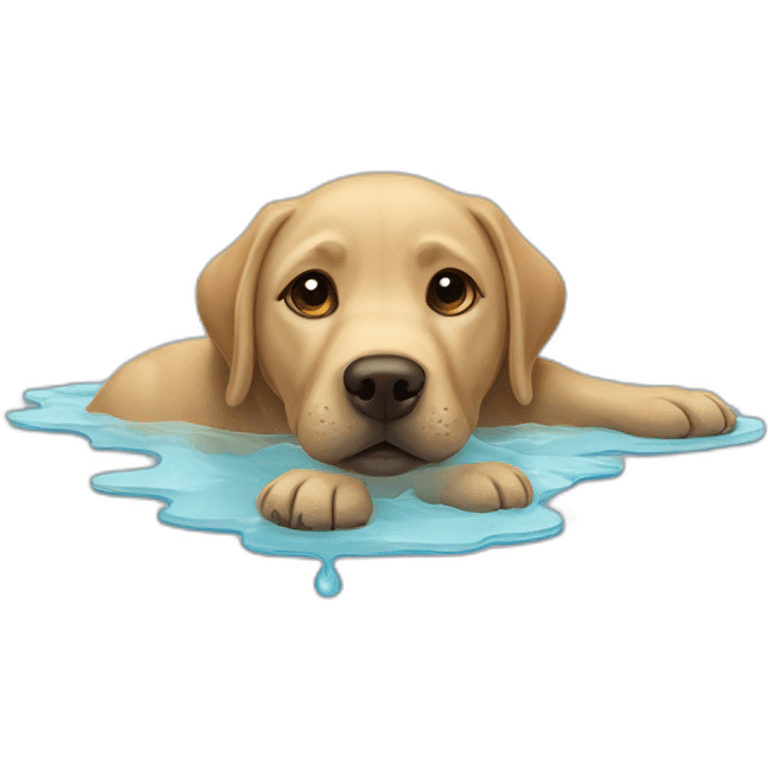 labrador melting into a puddle emoji