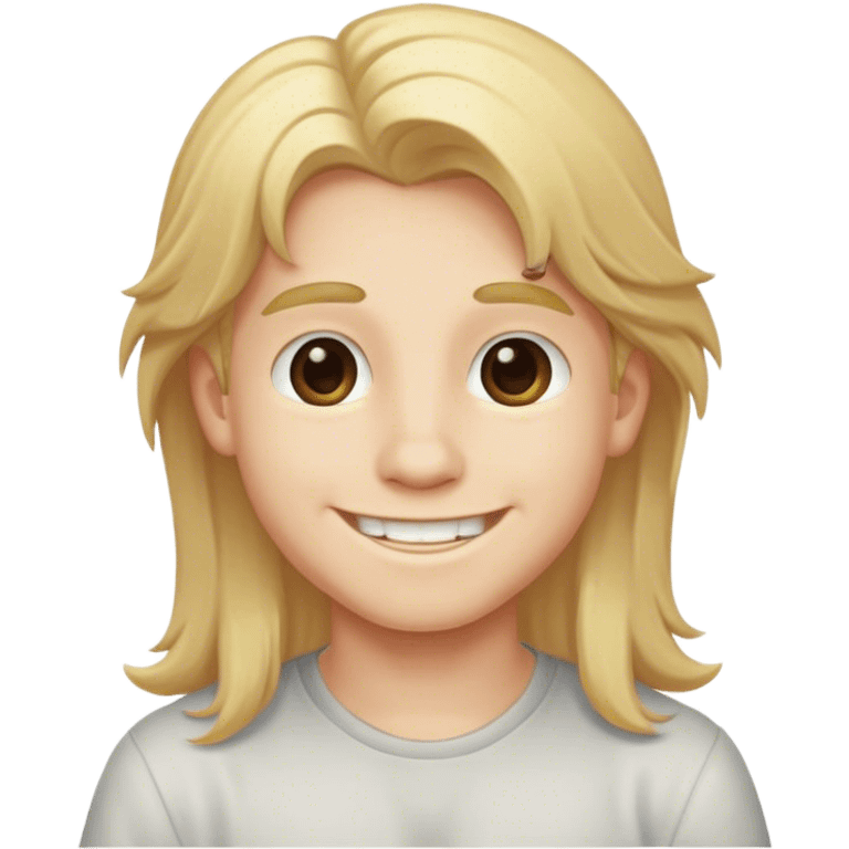 smiling boy with long blonde hair emoji