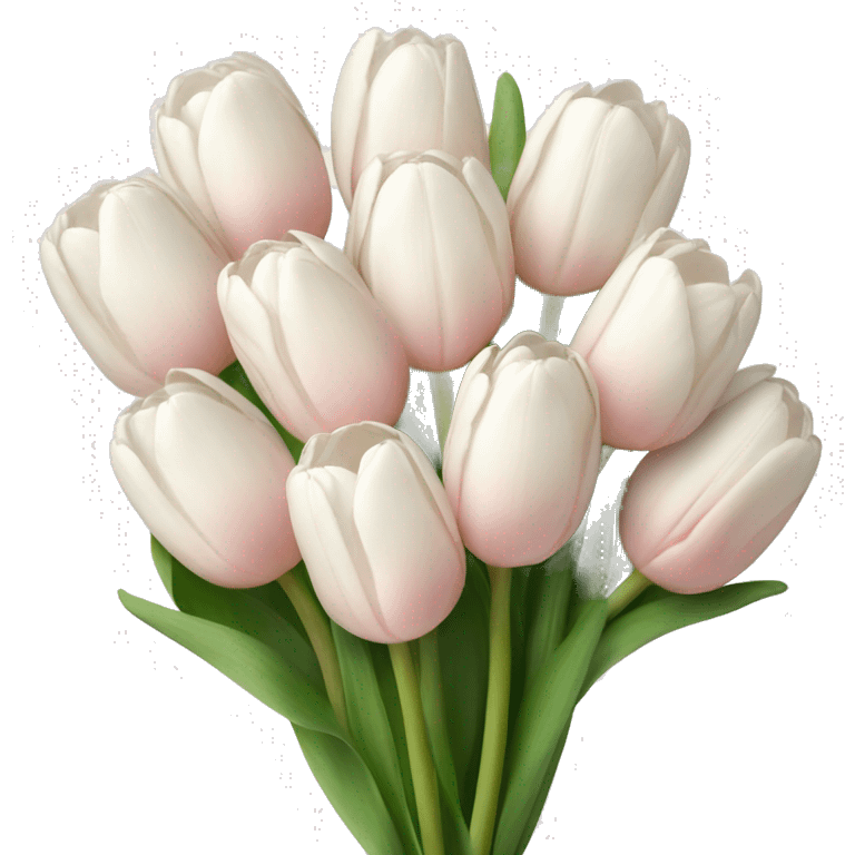 White tulips bouquet with light pink bow  emoji