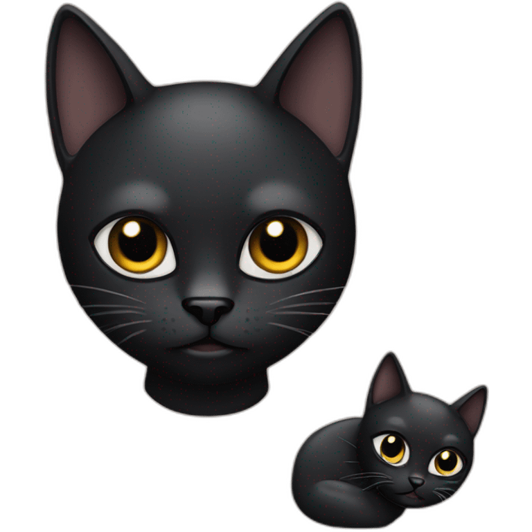 black cat with creen eyes emoji