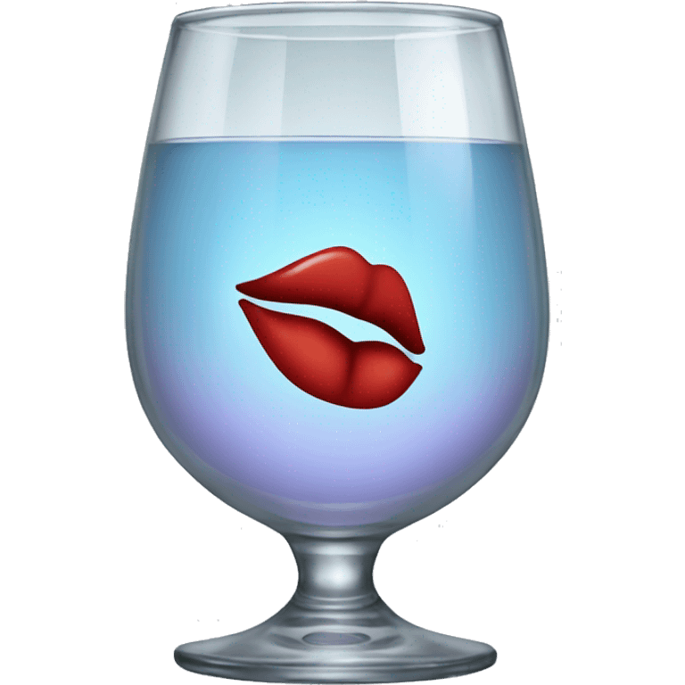 glass with kiss emoji