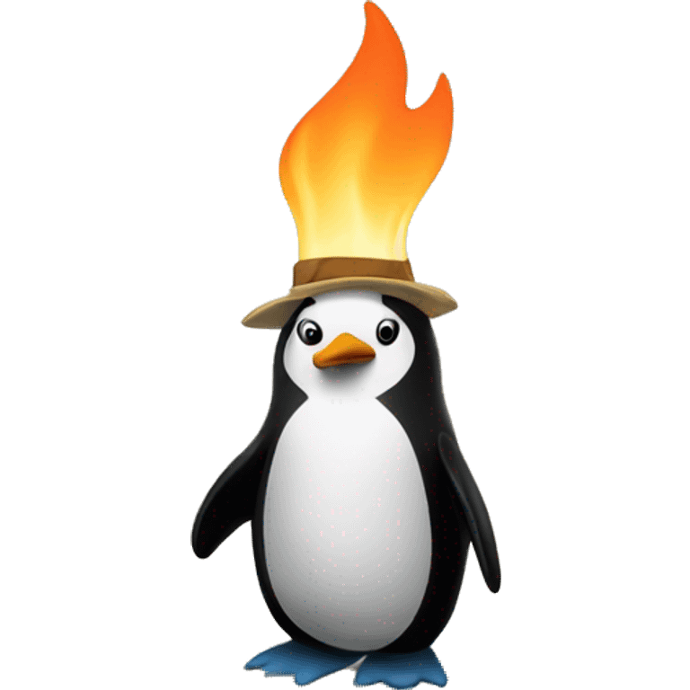 penguen and campfire emoji