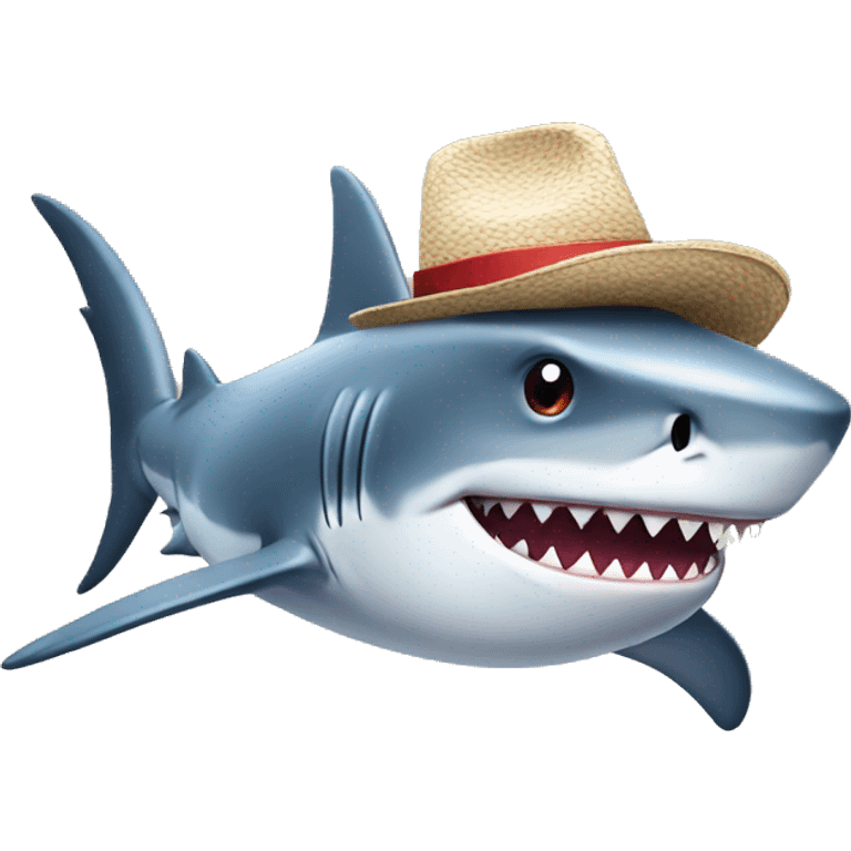 shark with hat emoji