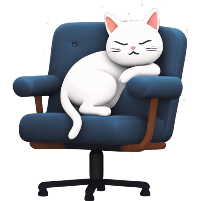 Cat sleeping in an office chair emoji