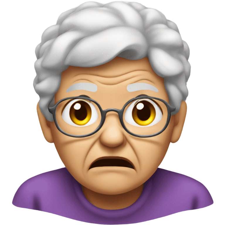 angry grandma cover her ears emoji