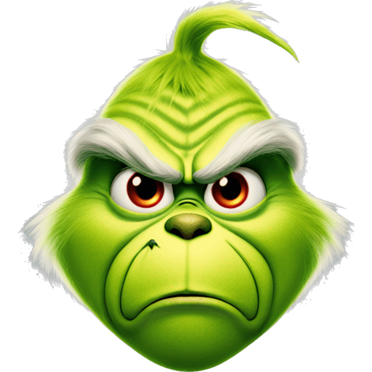 The grinch, with red clothes and angry face  emoji