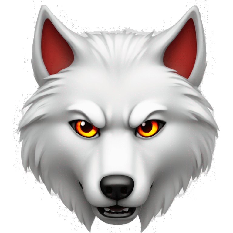 white wolf with red eyes angry emoji