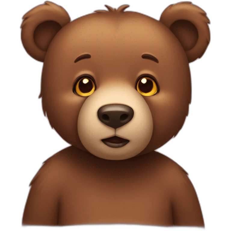 shy bear emoji