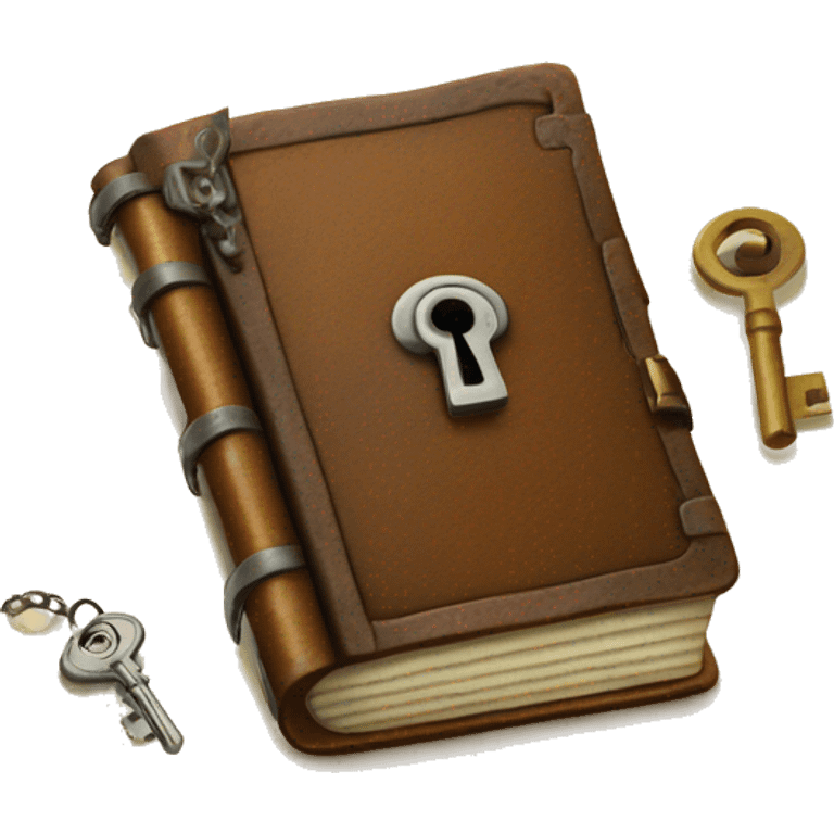 vintage diary with lock and key emoji