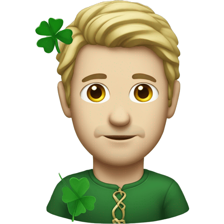 white man with clover emoji