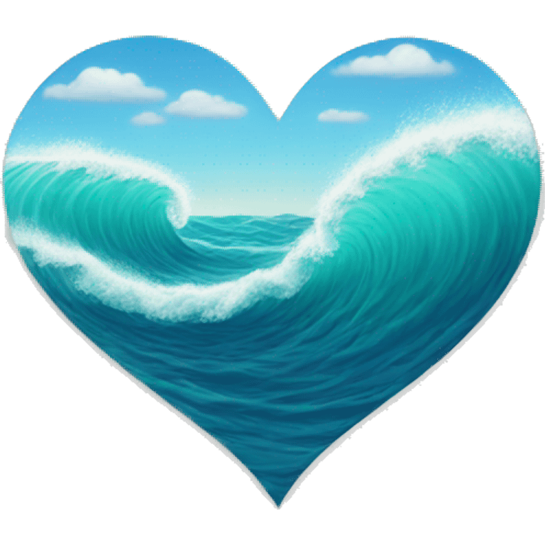 heart shape sea wave emoji