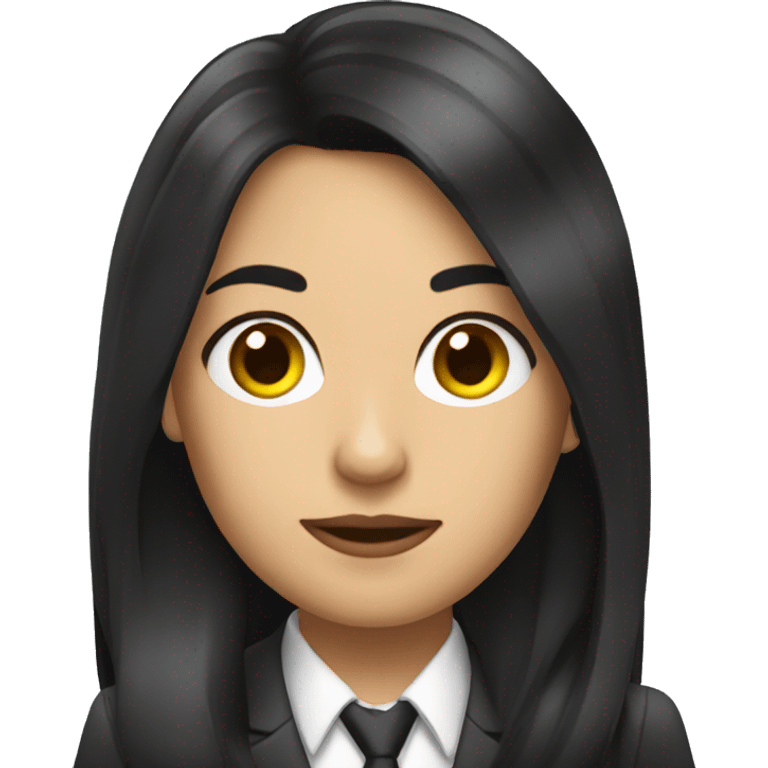 Female defense attorney with long black hair emoji