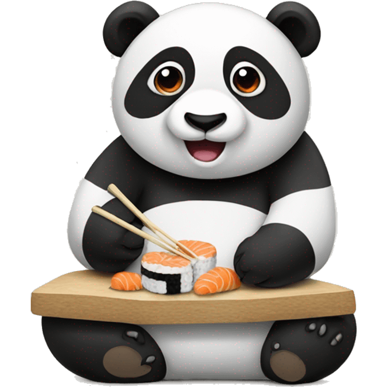 Panda eating sushi emoji