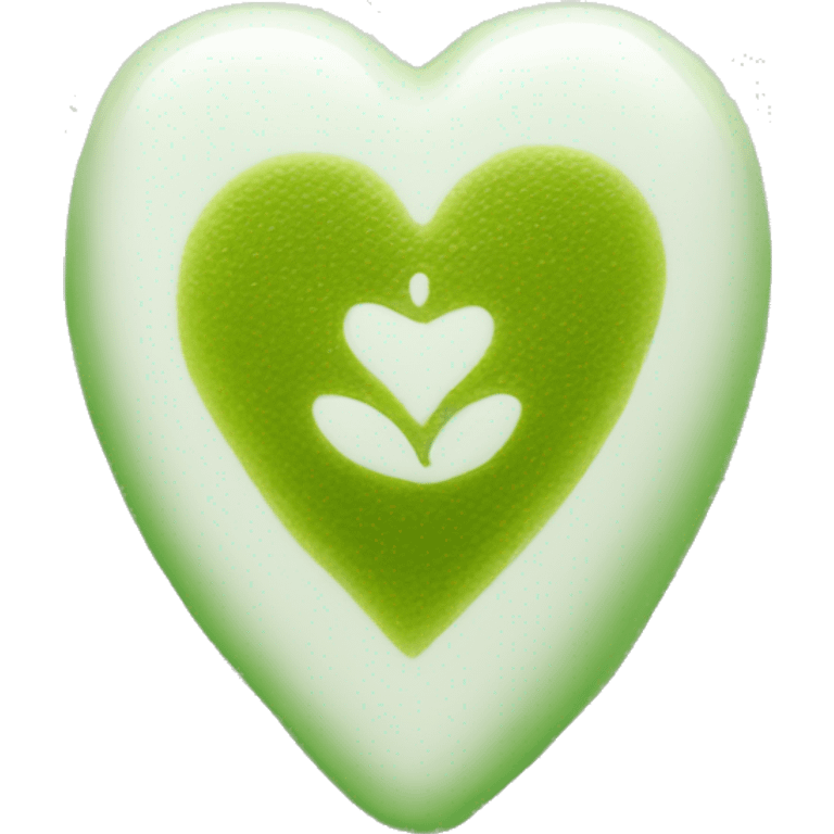 Matcha white glass heart  emoji