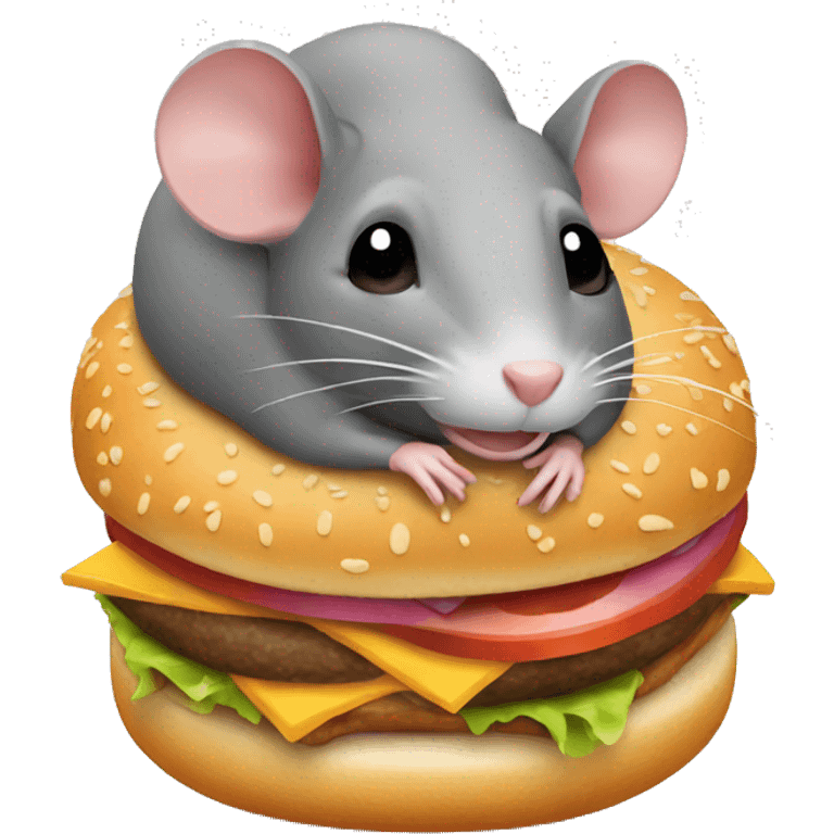 Rat with a burger emoji