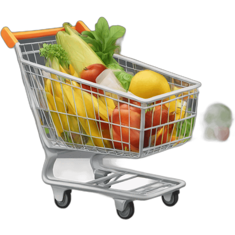 supermarket trolley with food emoji