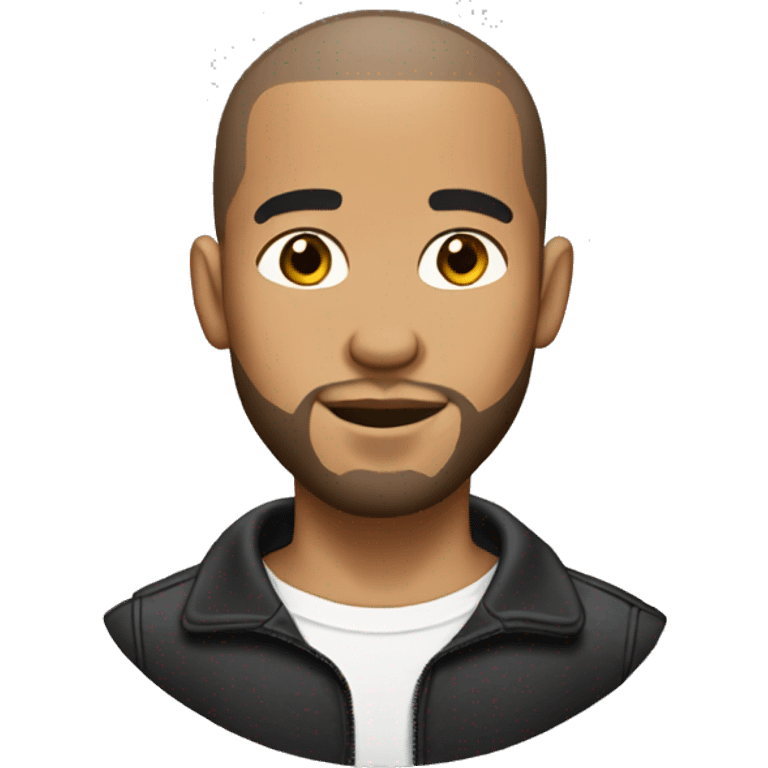 Buzz cut lightskin with beard emoji