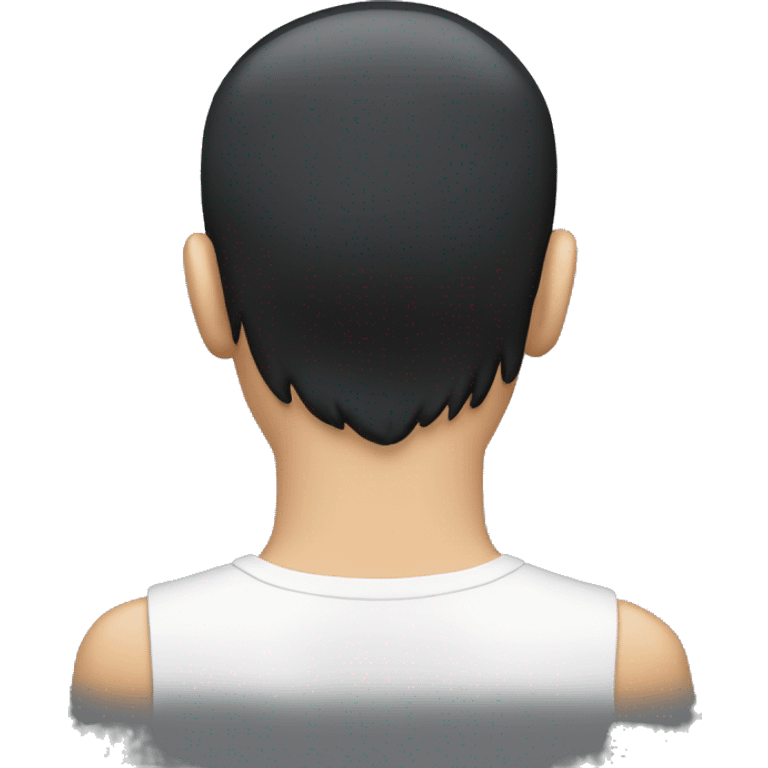 the back of  males head black hair white skin emoji