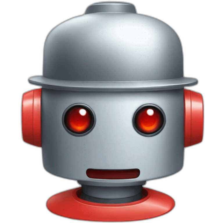 robot with red eyes and bucket hat emoji