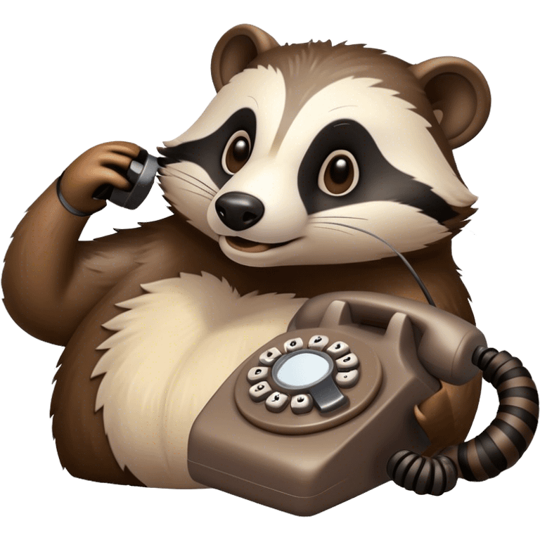 Badger with corded phone emoji