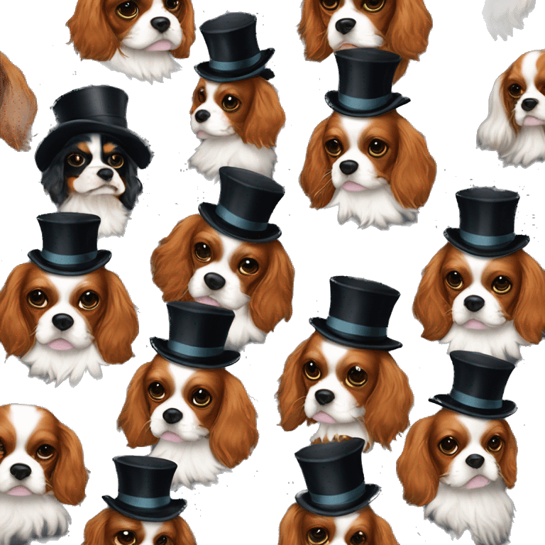 Cavalier King Charles spaniel top hat emoji