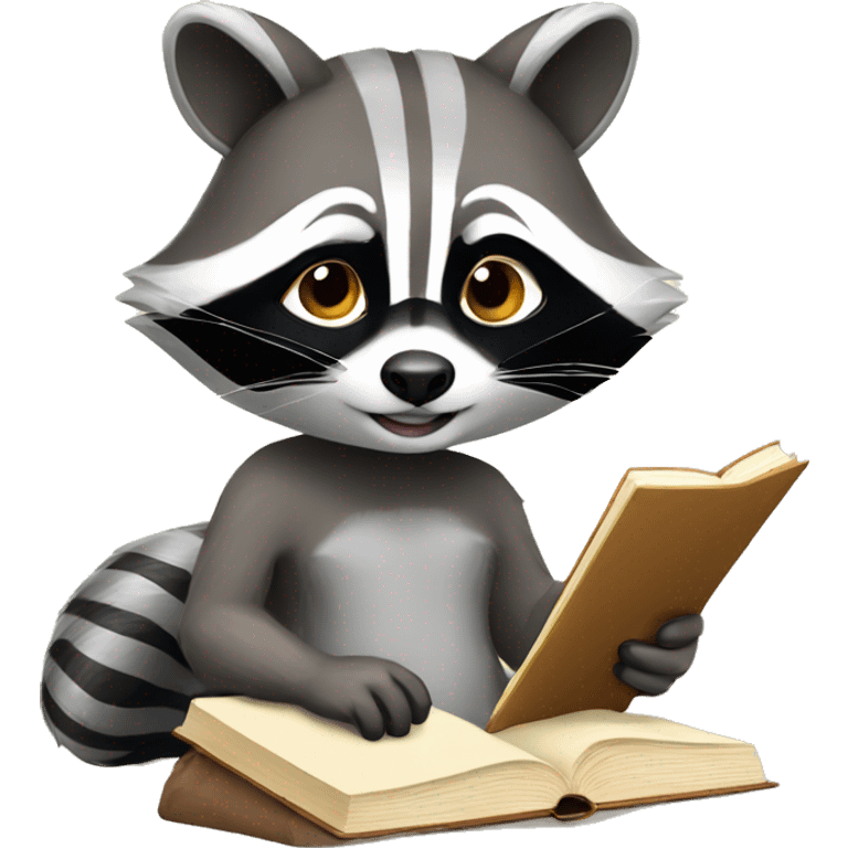 Female Racoon Studying emoji