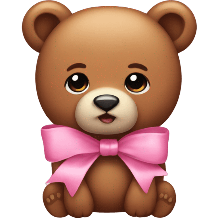 Cute bear pink bow emoji