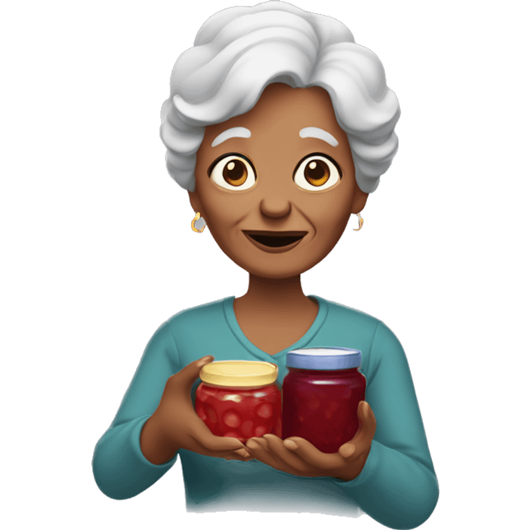 Grandmother with jam in hands emoji