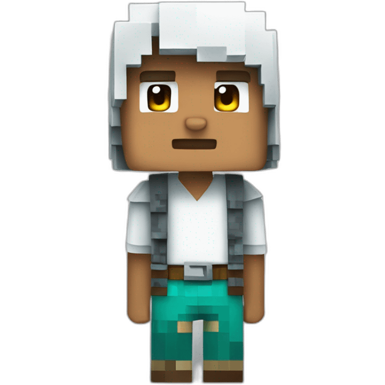 Enfant blanc avec minecraft emoji