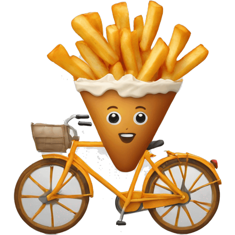 Poutine sur un vélo  emoji