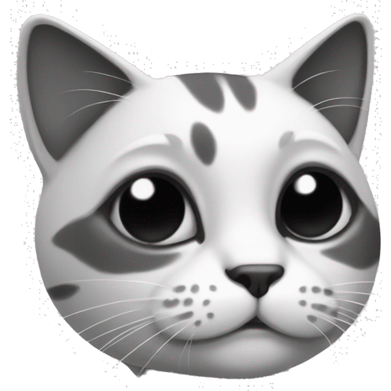 Cat maincoone black and white emoji