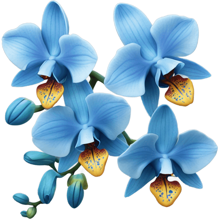 Blue orchid flowers emoji