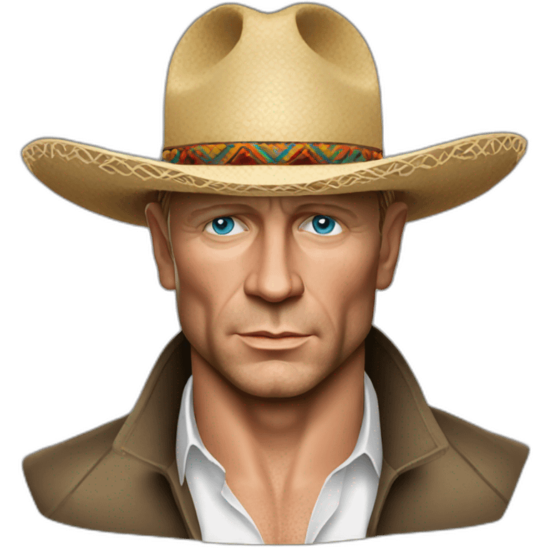 Daniel Craig handsome wearing a sombrero emoji