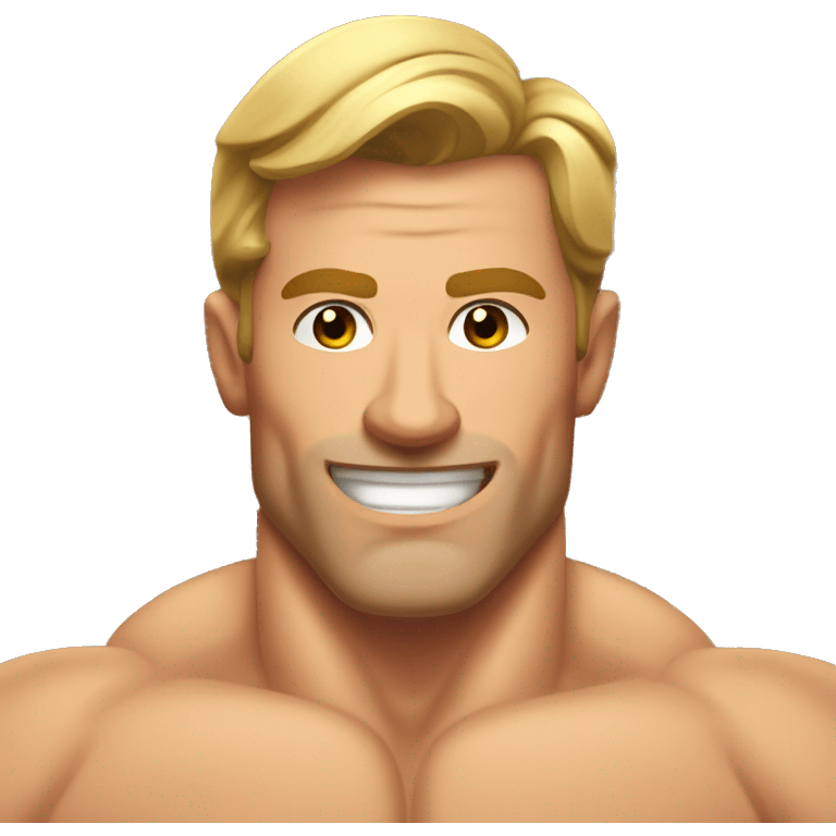 Muscular Caucasian gay bodybuilders in sauna emoji