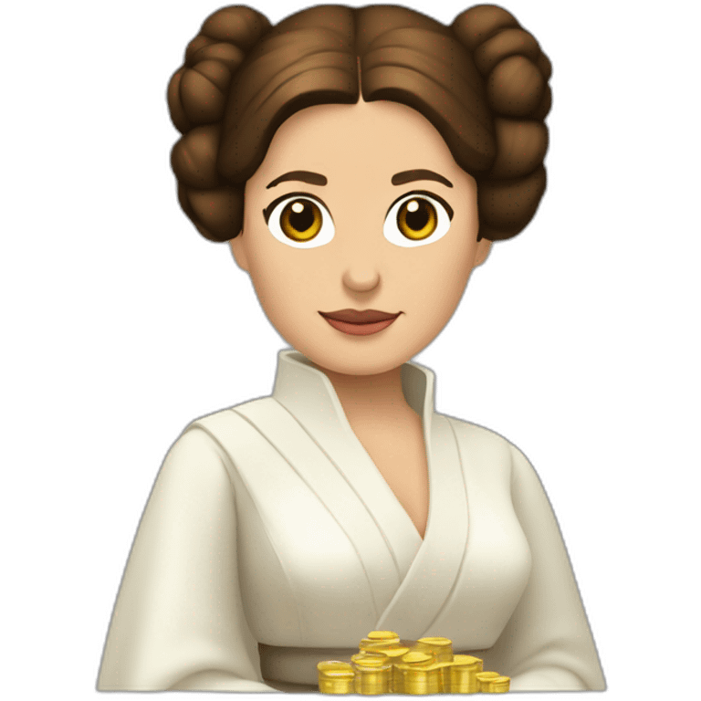 Princesa Leia con dinero emoji