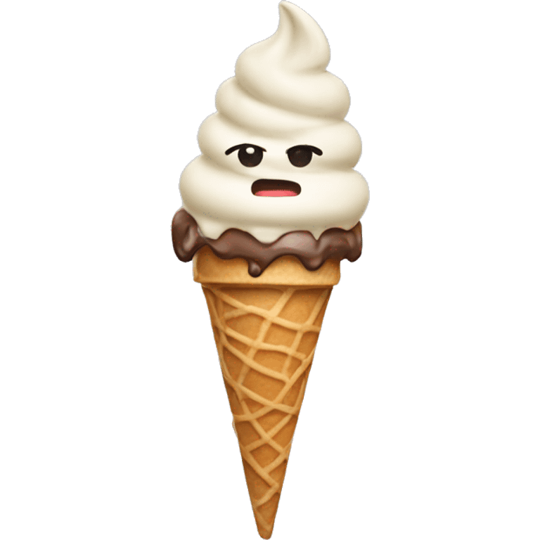 A leg that turns into an ice cream cone emoji